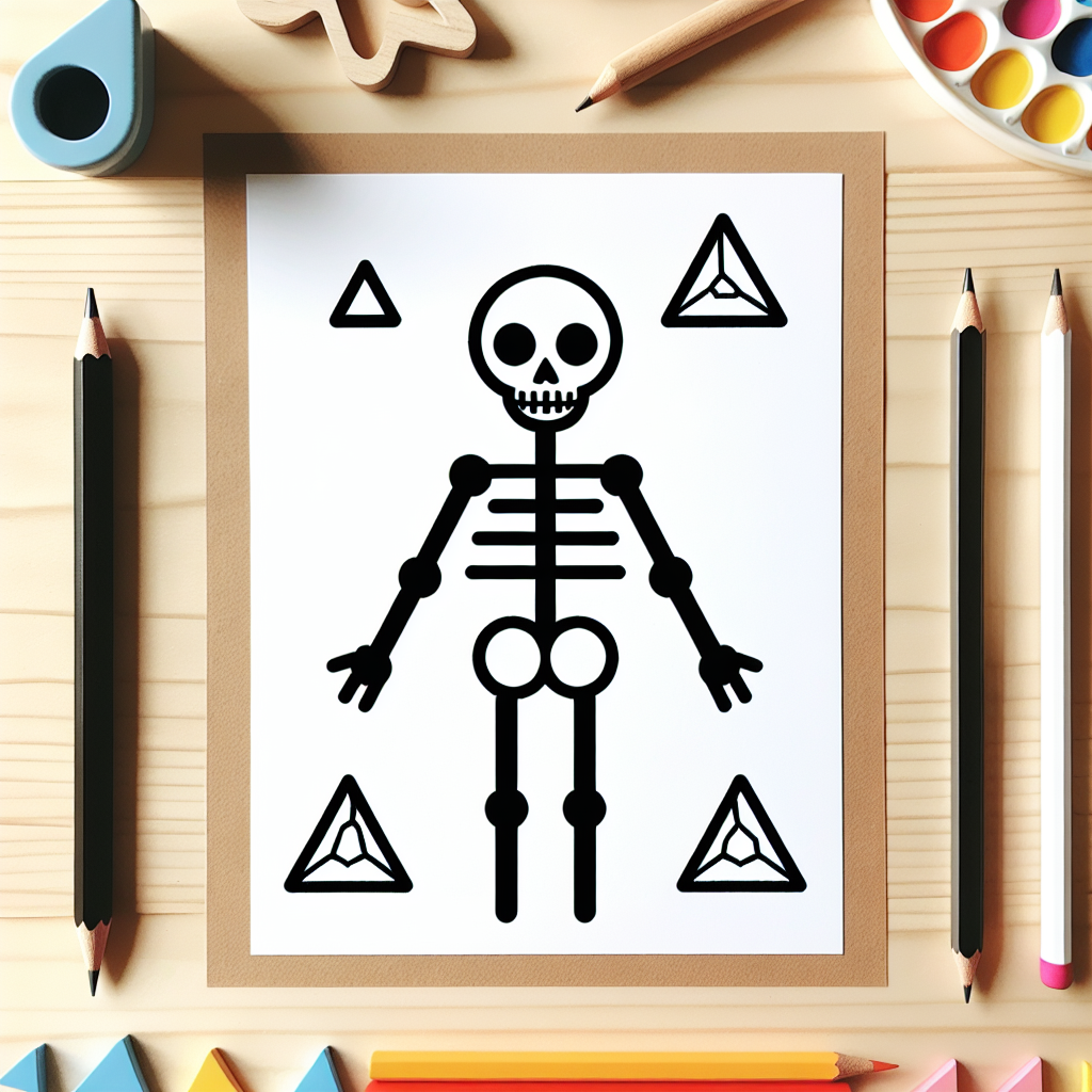 Skeleton With Triangle Coloring Page