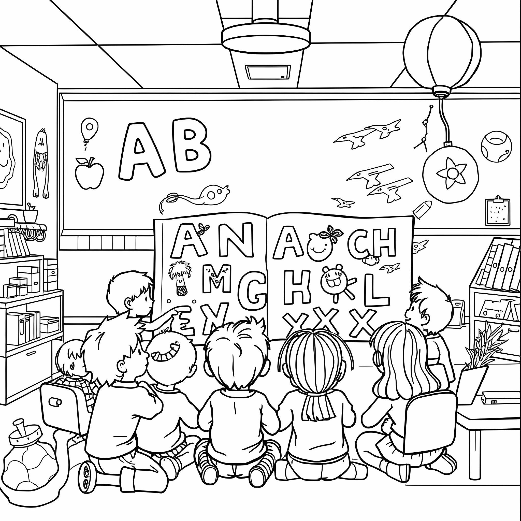 Alphabet book coloring page