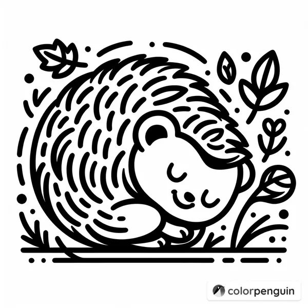 Cozy Hedgehog in Autumn Leaves