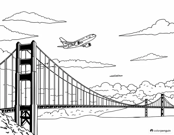 Airplane Over the Golden Gate Bridge