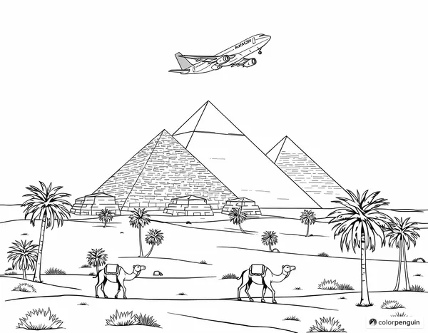 Airplane Over the Pyramids