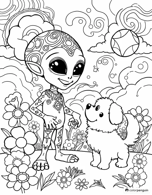 Alien Playing with a Dog