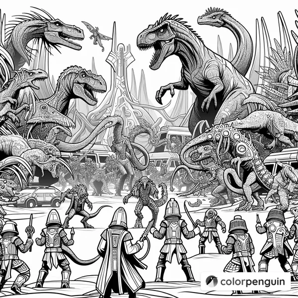 Dinosaur Showdown: Knights vs. Dinosaurs