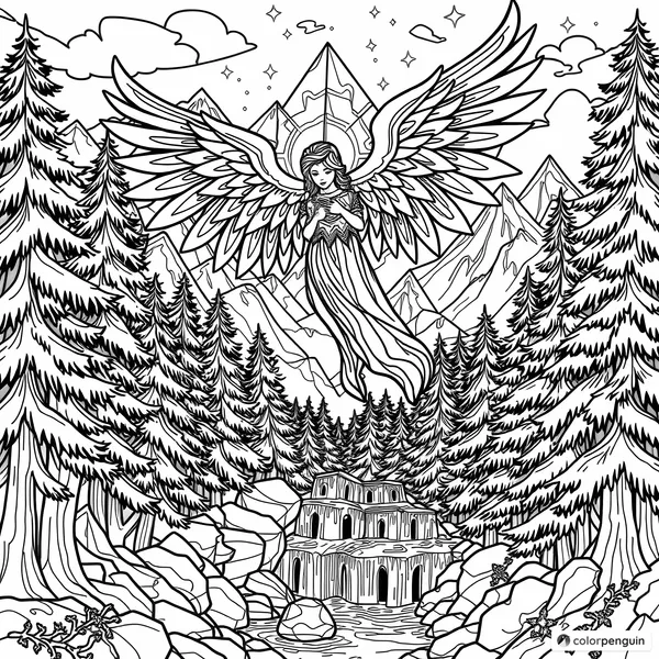 Angel in a Mountain Forest