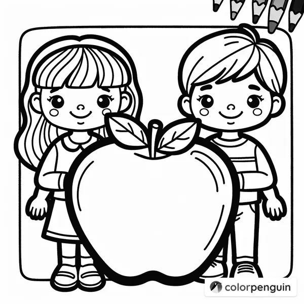 Creative Apple and Happy Kids