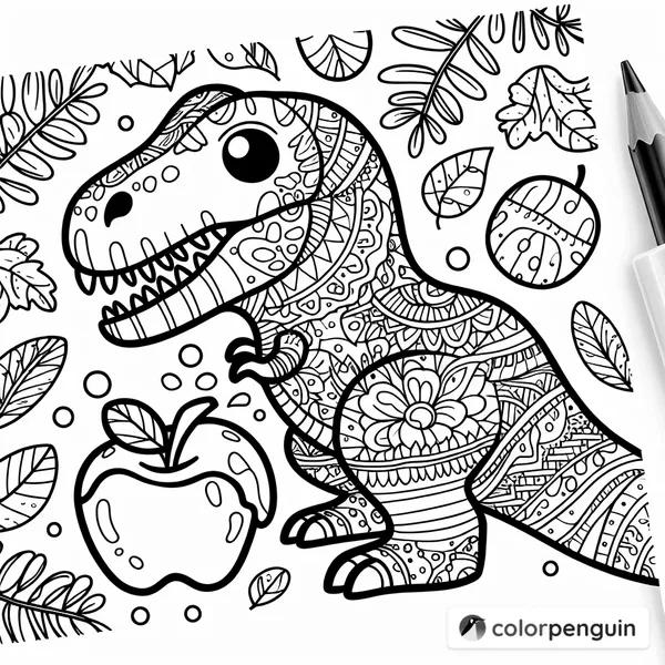 T-Rex Enjoying an Apple