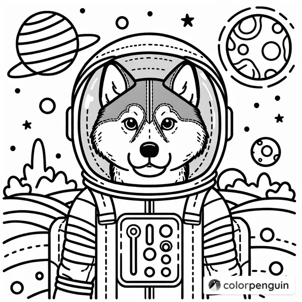 A Husky Astronaut in the Future