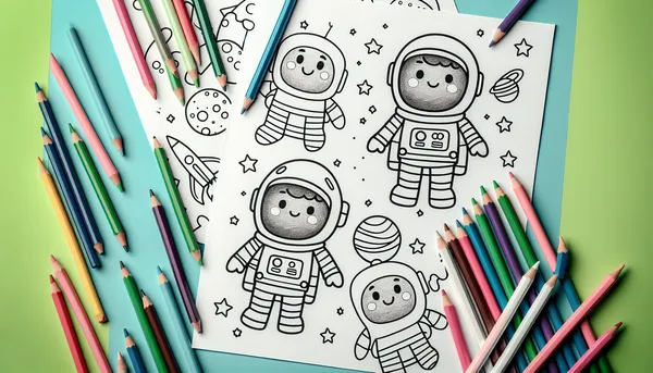 Astronaut coloring pages feature image