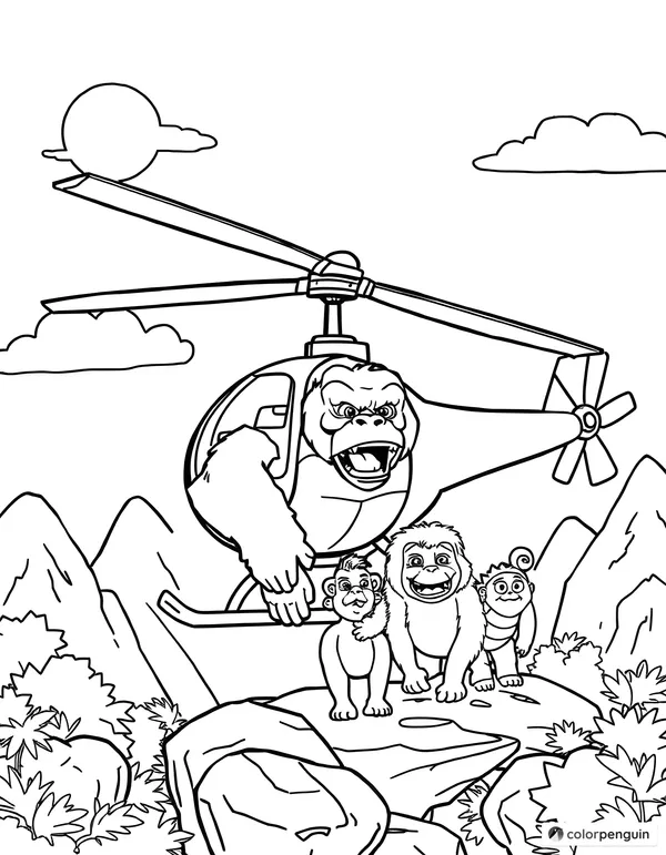 Helicopter Adventure with King Kong and Friends