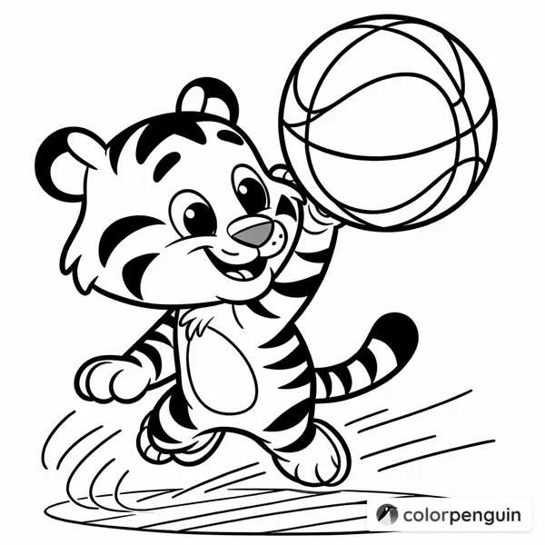 Bouncing Basketball Tiger