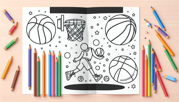 Basketball coloring pages feature image