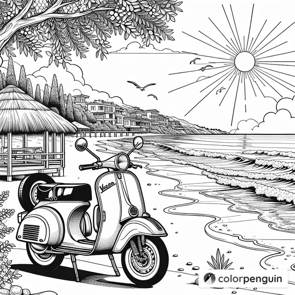 Italian Beach Adventure with a Vespa