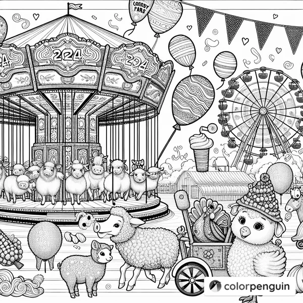 2024 Fair: Tilt-a-Whirl with Birthday Animals