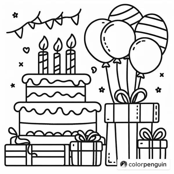 Birthday Celebration Coloring Page