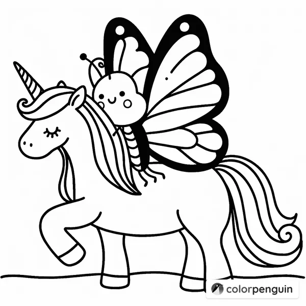 Blue Butterfly on a Unicorn