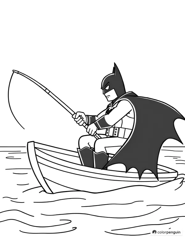 Batman Fishing on a Boat