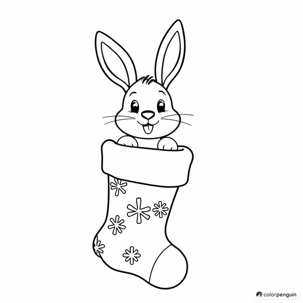 Bunny in a Christmas Stocking