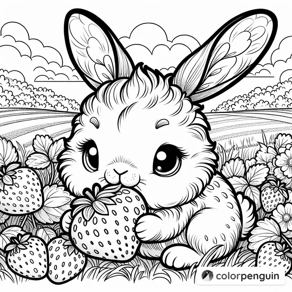 Bunny in a Strawberry Field