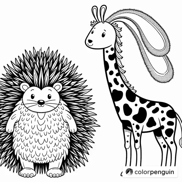 Hedgehog Giraffe with Bunny Ears