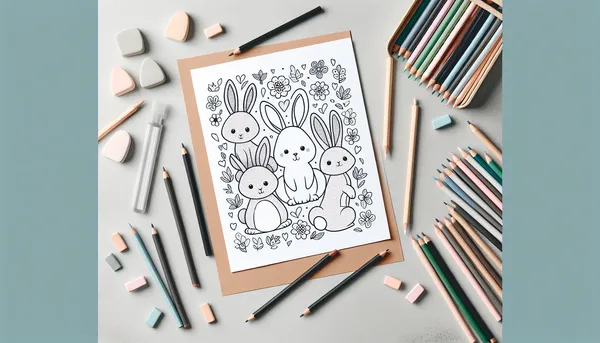 Bunny coloring pages feature image