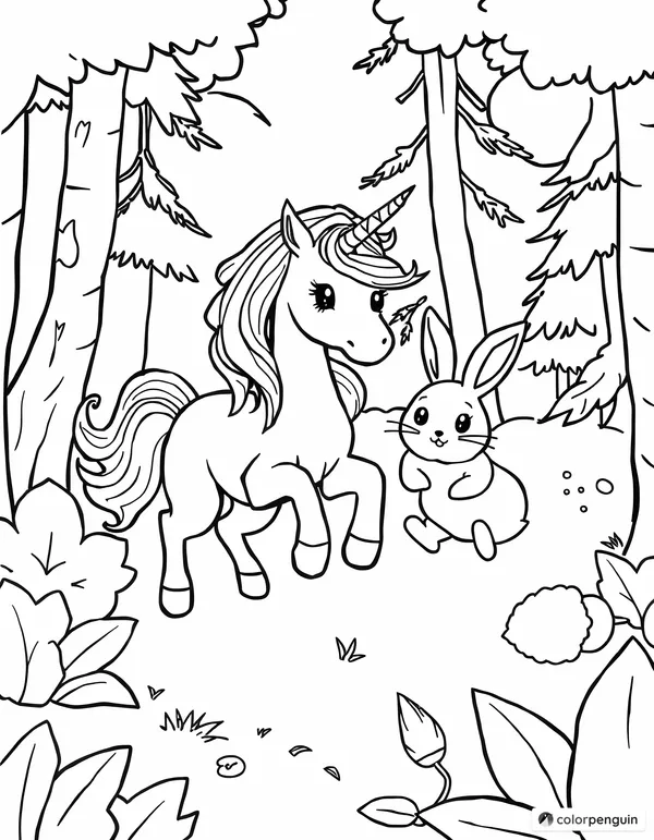 Unicorn and Bunny's Forest Adventure