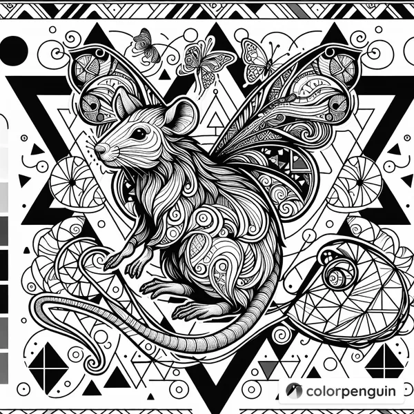 Mystical Rat with Butterfly Wings