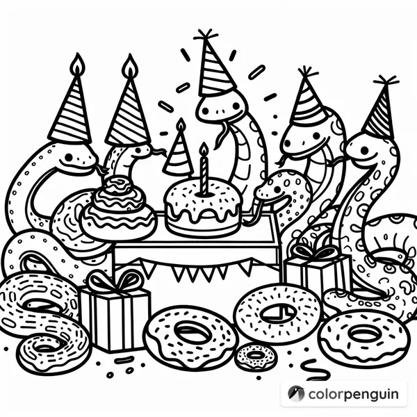 Birthday Party with Snakes and Donuts