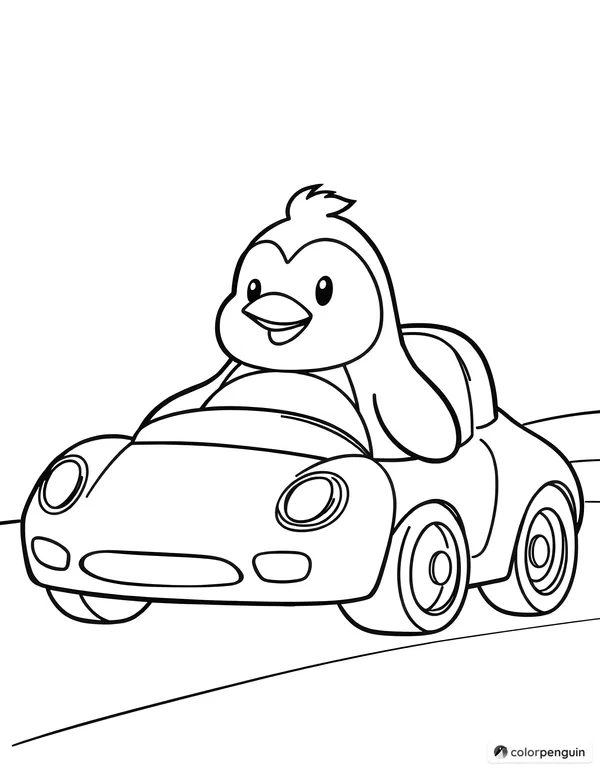 Penguin in a Sports Car