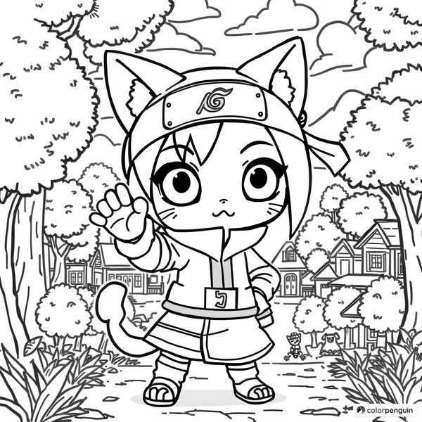 Cat Girl in Naruto Outfit