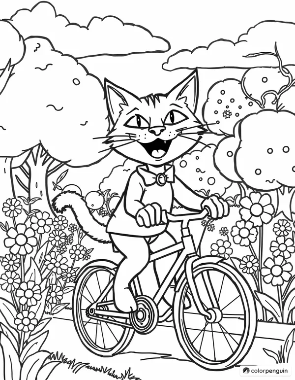 Pete the Cat Riding a Bicycle