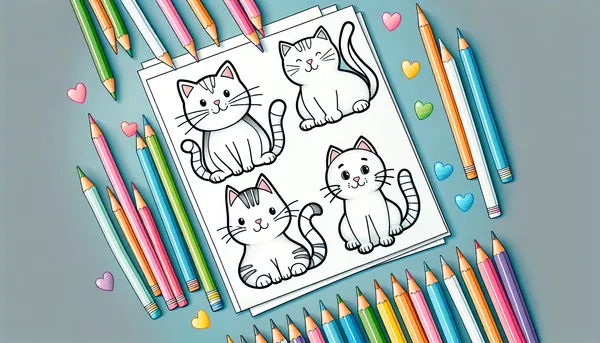 Cat coloring pages feature image