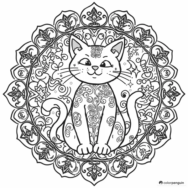 Sparkly Mandala Cat