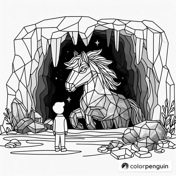 Amber Stone Horse in a Cave