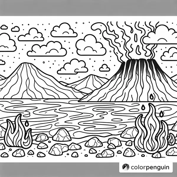 Fiery Cave and Volcanic Landscape