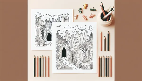 Cave coloring pages feature image