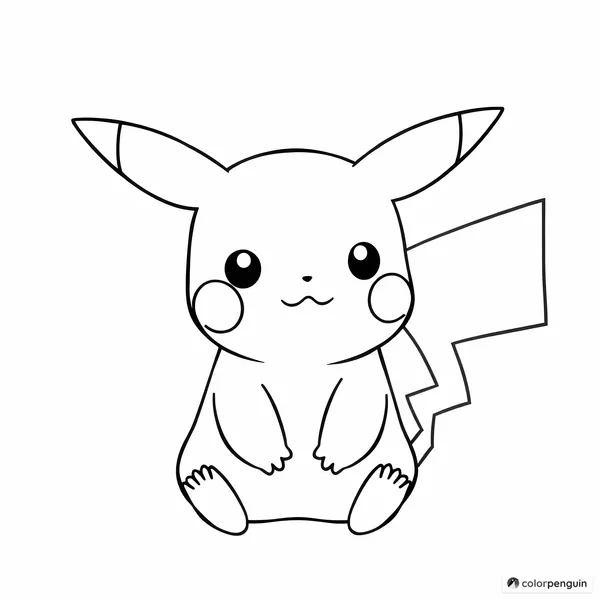 Cute Chibi Pikachu Sitting