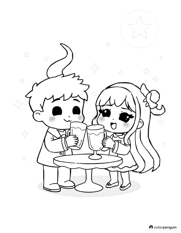 Midnight Toast: A Chibi Family Celebration