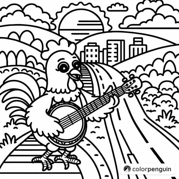 Banjo Playing Chicken on the Highway