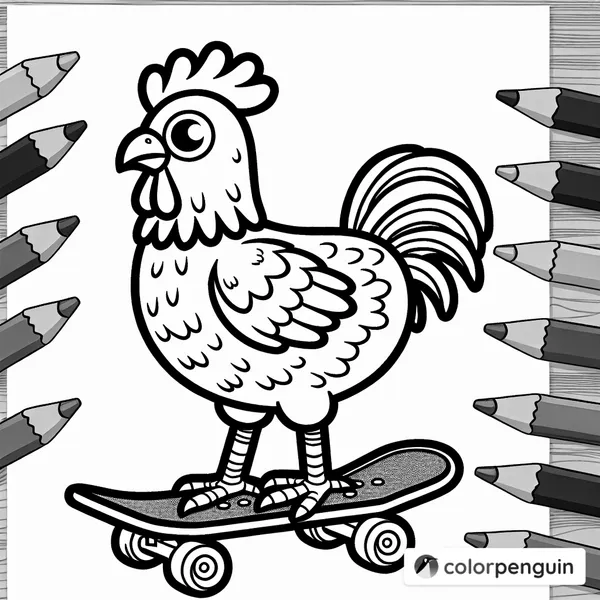 Skateboarding Chicken