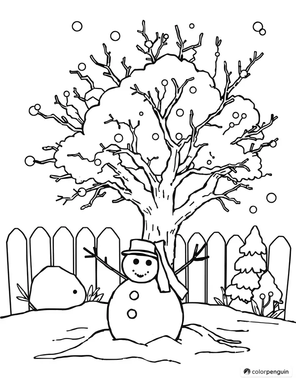 Snowman's Backyard Tree