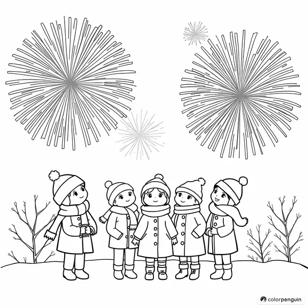 Christmas Eve Fireworks with Children