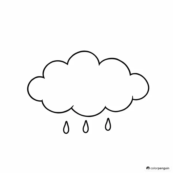 Simple Cloud with Raindrops