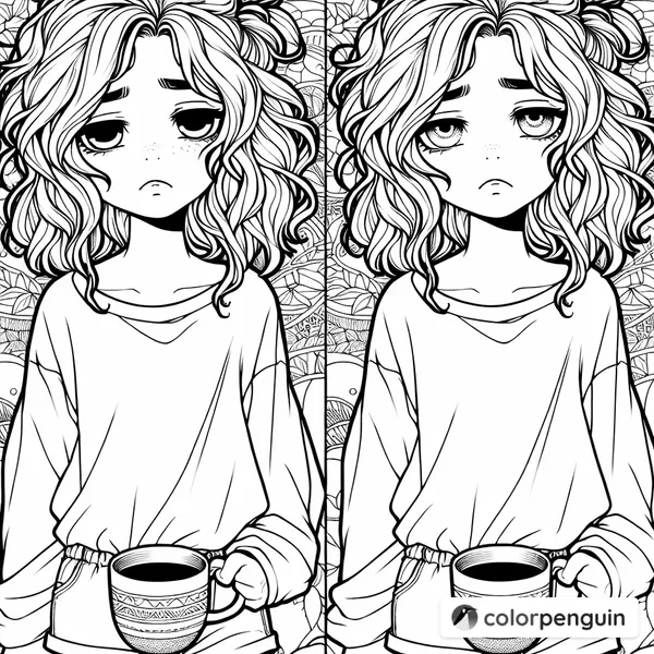 Girl Exhausted Before First Coffee