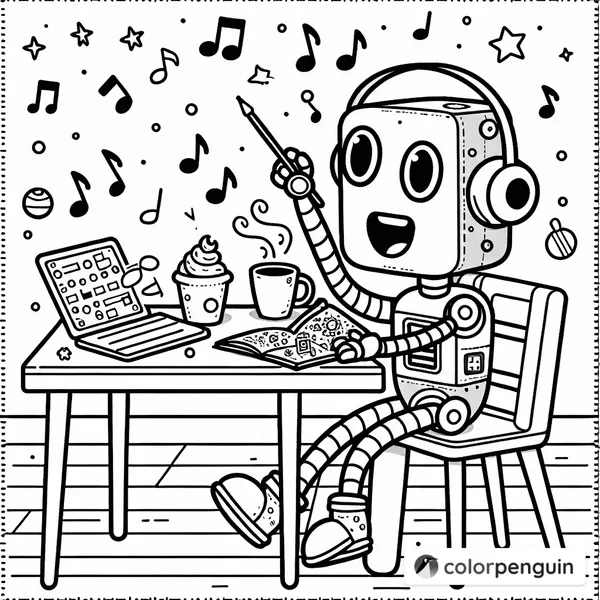 Robot with Laptop Singing ABC's