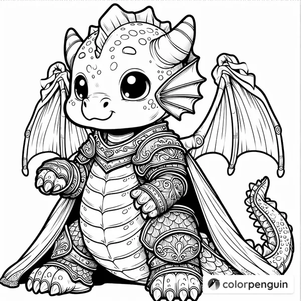 Baby Dragon in Knight Costume