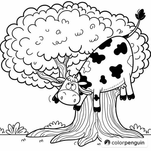 A Cow Climbing a Tree