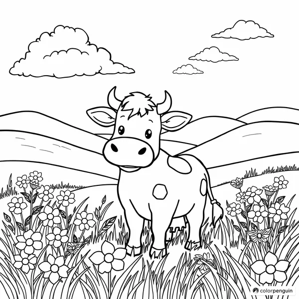 A Cute Cow in the Meadow