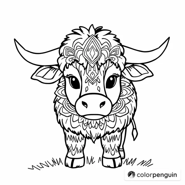 Adorable Highland Cow Mandala