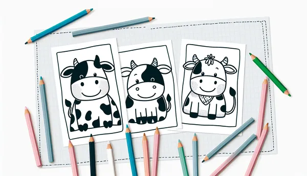 Cow coloring pages feature image