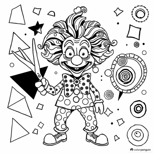 Creepy Clown with Scissors